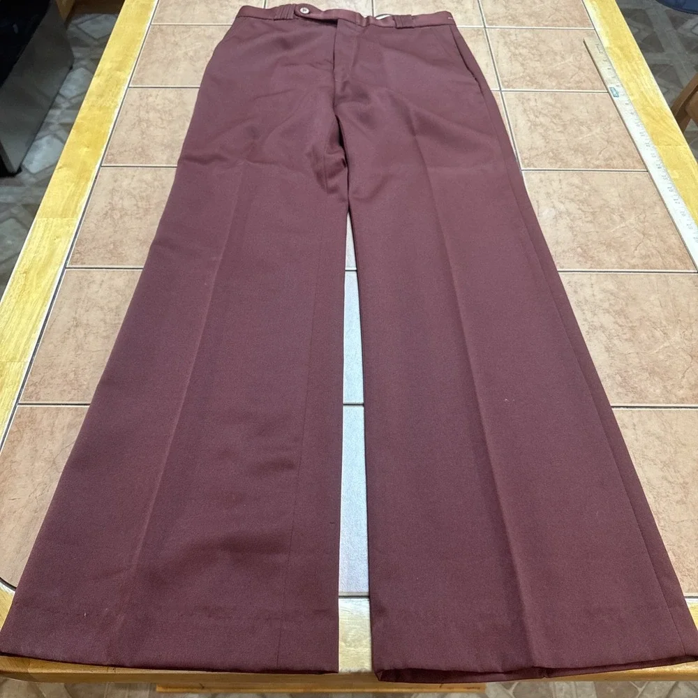 Montgomery Ward Polyester Suit Sz 38L Blazer 30 x 33 Pants True Vintage Flared
